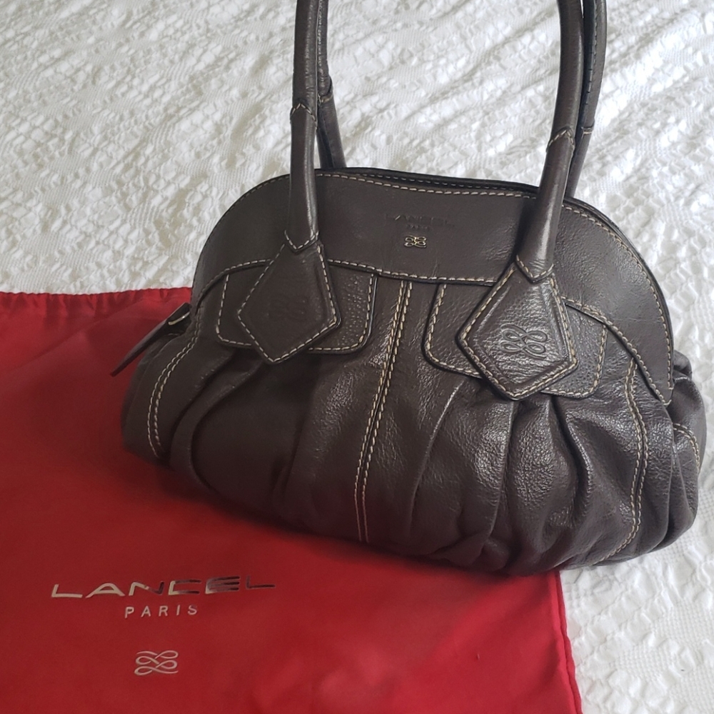Lancel Gousset Purse - Leather Brown